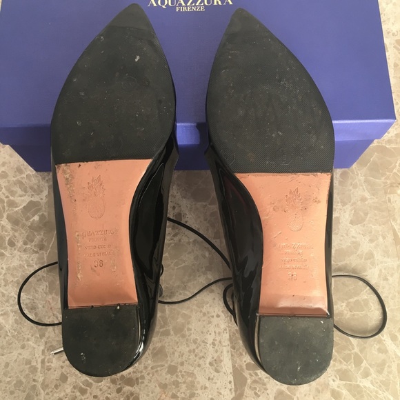 Aquazzura Patent laced up Ballet Christy flats - Picture 5 of 5